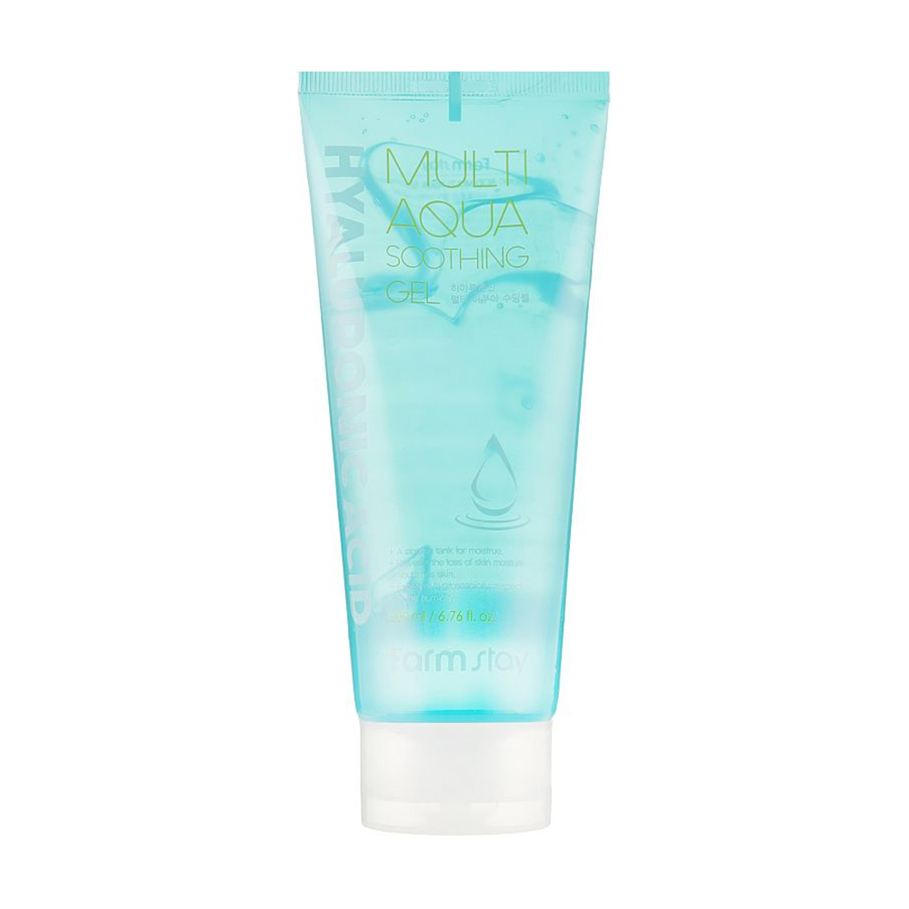 Багатофункціональний заспокійливий гель для обличчя FarmStay Hyaluronic Acid Multi Aqua Soothing Gel з гіалуроновою кислотою, 200 мл