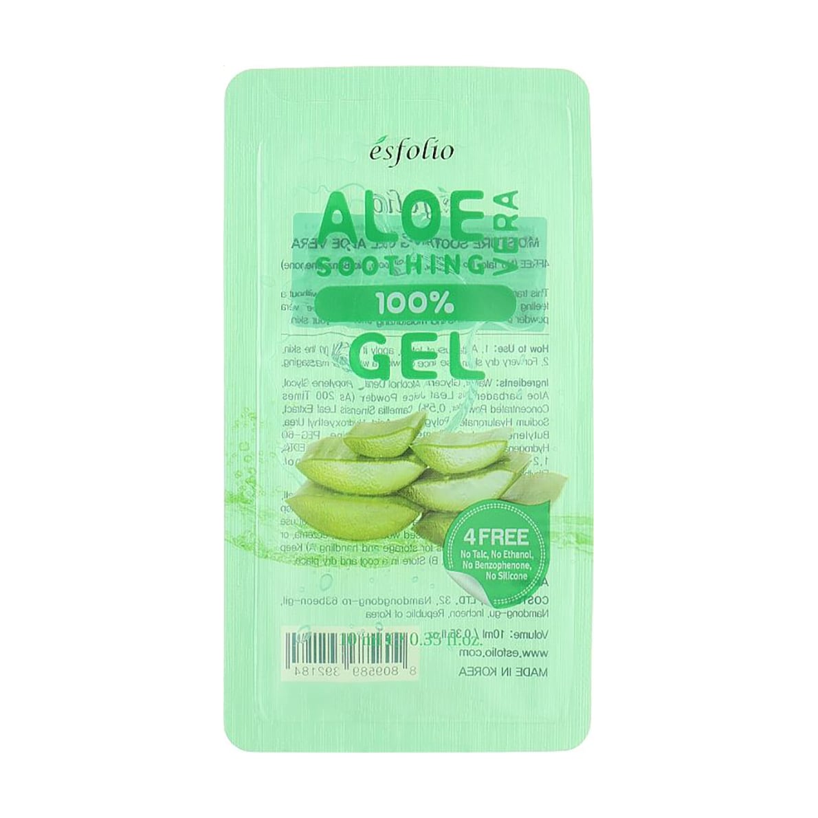 Заспокійливий гель для обличчя та шкіри Esfolio Moisture Soothing Gel Aloe Vera 100% з алое вера, 10 мл